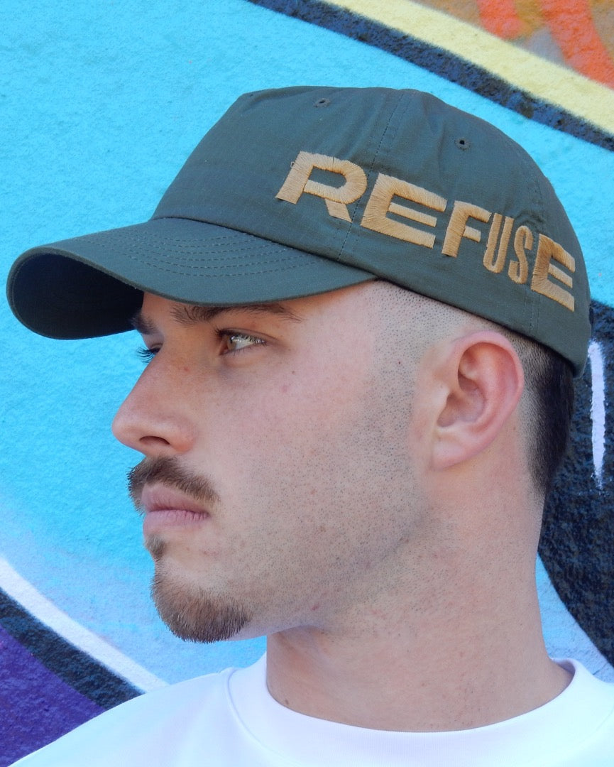 OLIVE GREEN “REFUSE” HAT